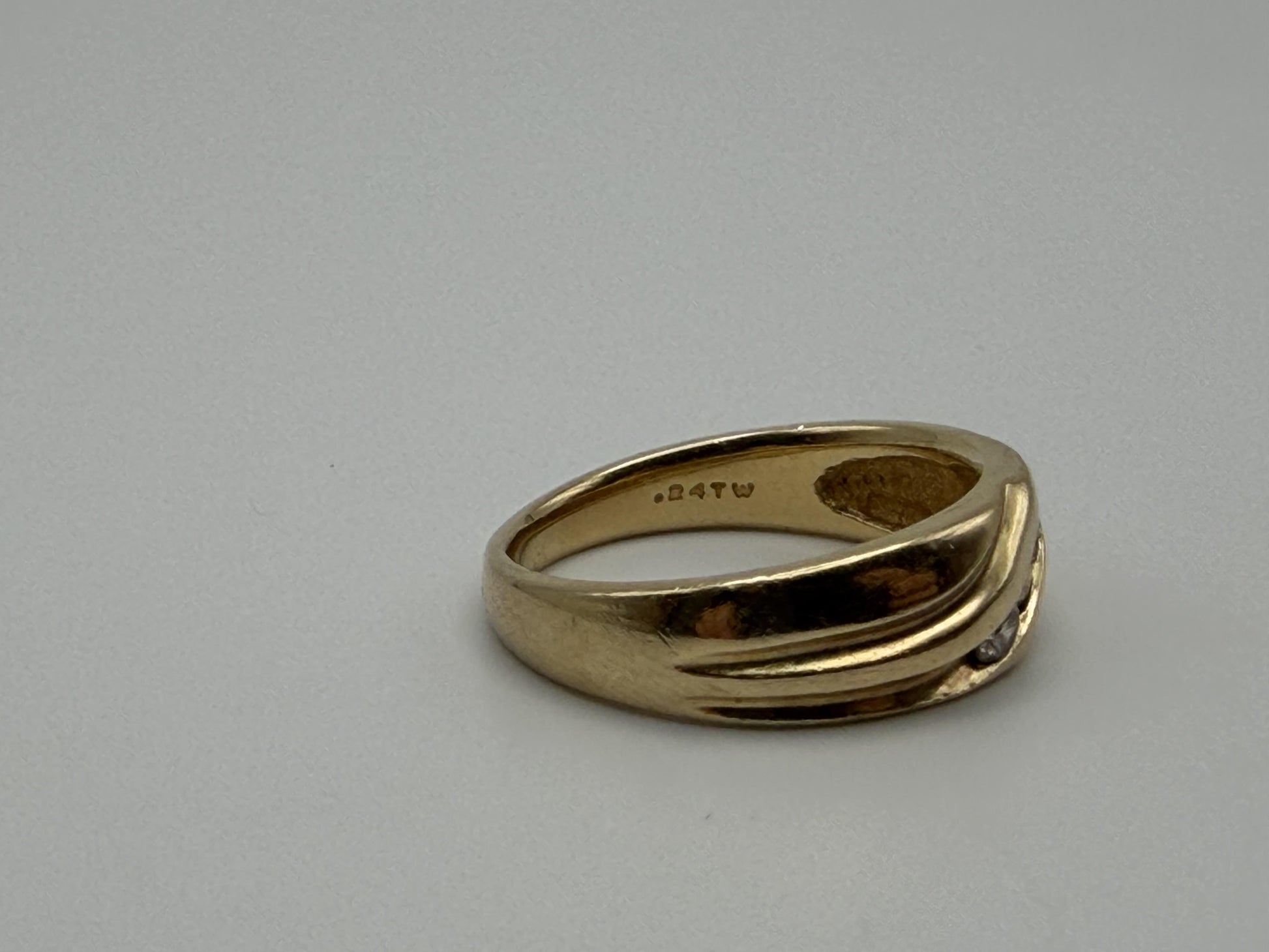14k Yellow Gold JR Wood Solid Gold .25 ct Diamond 7mm Wedding Band Anniversary
