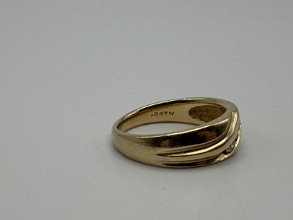 14k Yellow Gold JR Wood Solid Gold .25 ct Diamond 7mm Wedding Band Anniversary