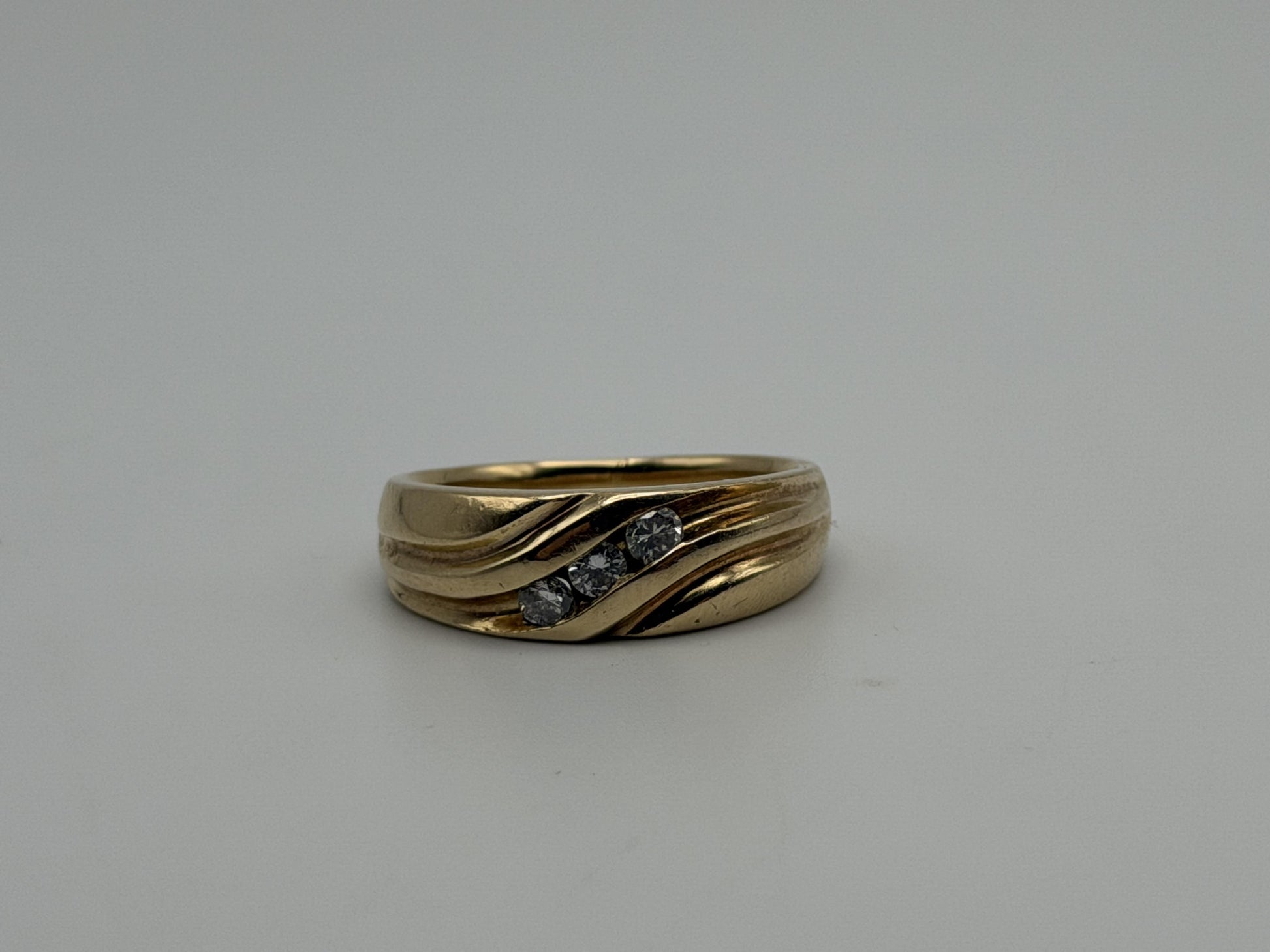 14k Yellow Gold JR Wood Solid Gold .25 ct Diamond 7mm Wedding Band Anniversary