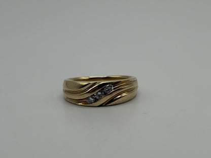 14k Yellow Gold JR Wood Solid Gold .25 ct Diamond 7mm Wedding Band Anniversary