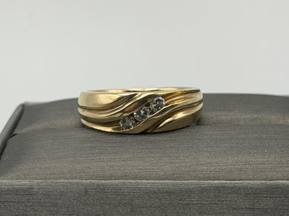 14k Yellow Gold JR Wood Solid Gold .25 ct Diamond 7mm Wedding Band Anniversary