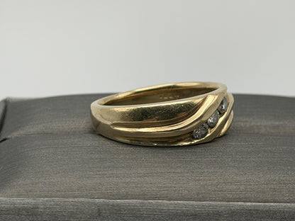 14k Yellow Gold JR Wood Solid Gold .25 ct Diamond 7mm Wedding Band Anniversary