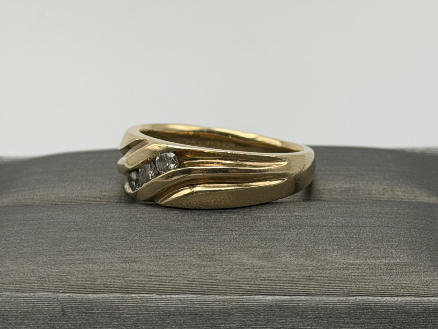 14k Yellow Gold JR Wood Solid Gold .25 ct Diamond 7mm Wedding Band Anniversary