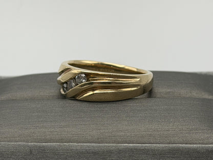 14k Yellow Gold JR Wood Solid Gold .25 ct Diamond 7mm Wedding Band Anniversary