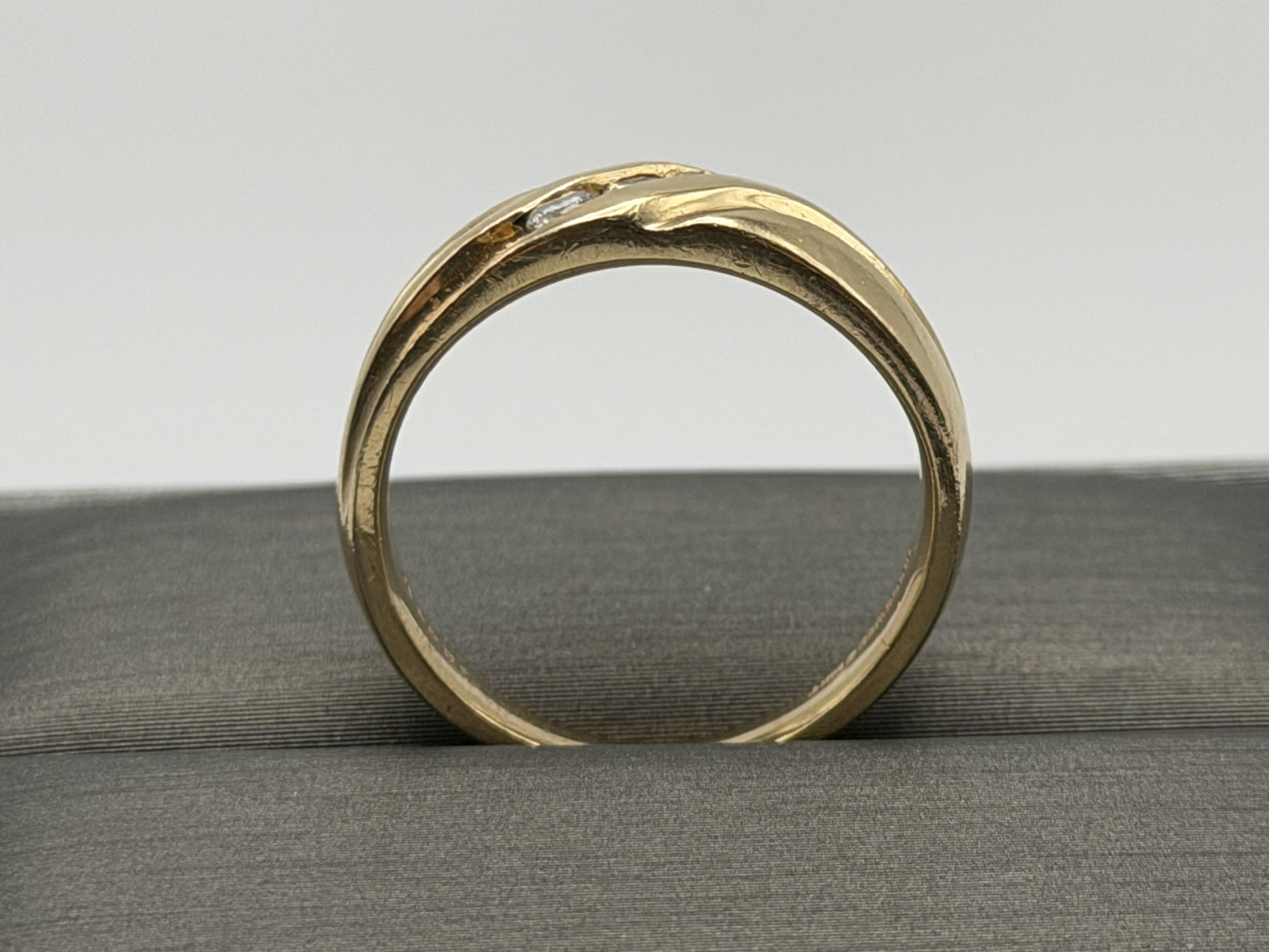 14k Yellow Gold JR Wood Solid Gold .25 ct Diamond 7mm Wedding Band Anniversary
