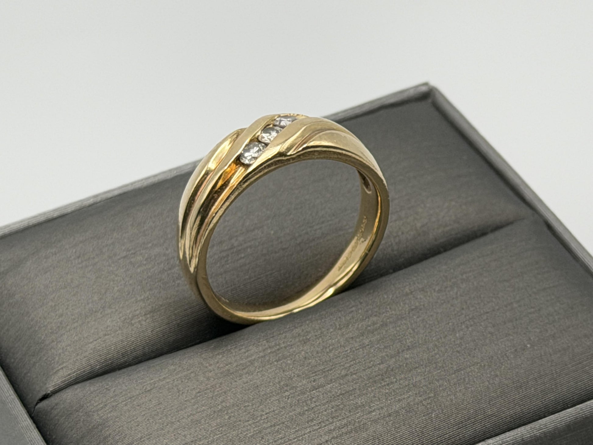14k Yellow Gold JR Wood Solid Gold .25 ct Diamond 7mm Wedding Band Anniversary