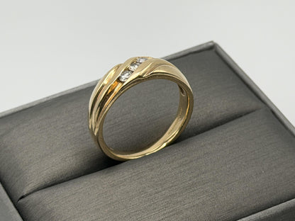14k Yellow Gold JR Wood Solid Gold .25 ct Diamond 7mm Wedding Band Anniversary