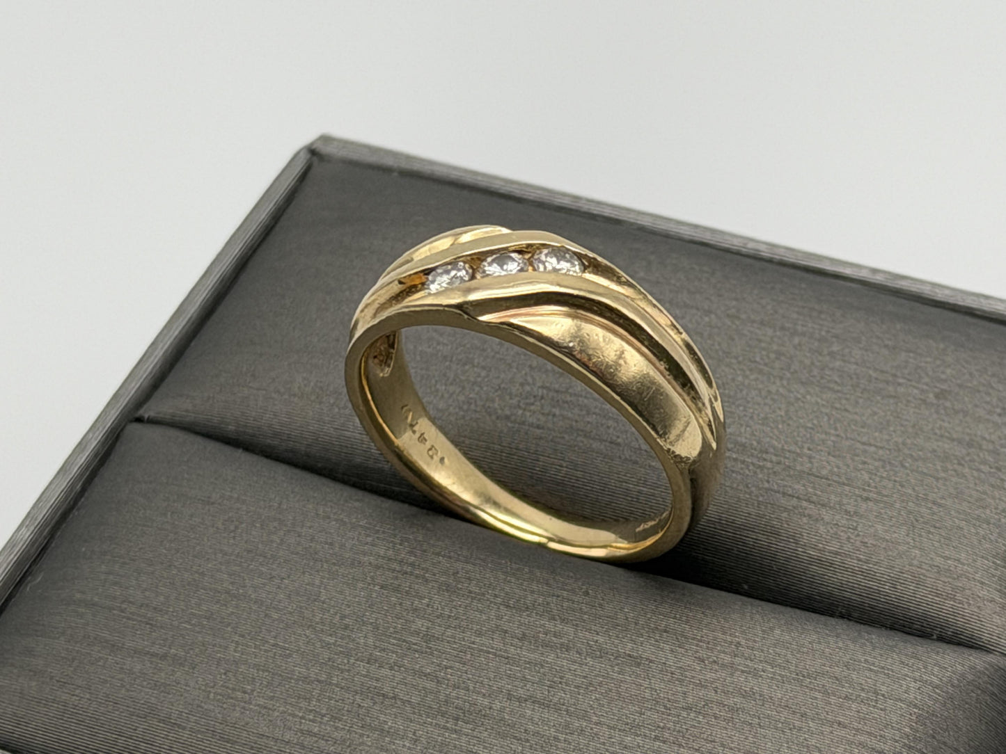 14k Yellow Gold JR Wood Solid Gold .25 ct Diamond 7mm Wedding Band Anniversary