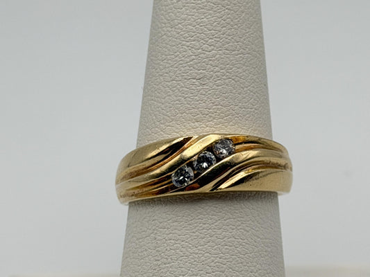 14k Yellow Gold JR Wood Solid Gold .25 ct Diamond 7mm Wedding Band Anniversary