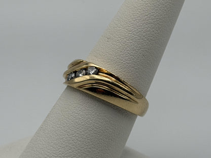 14k Yellow Gold JR Wood Solid Gold .25 ct Diamond 7mm Wedding Band Anniversary