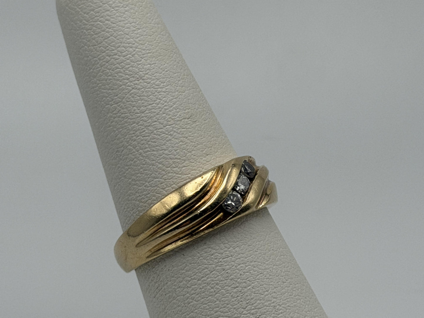 14k Yellow Gold JR Wood Solid Gold .25 ct Diamond 7mm Wedding Band Anniversary