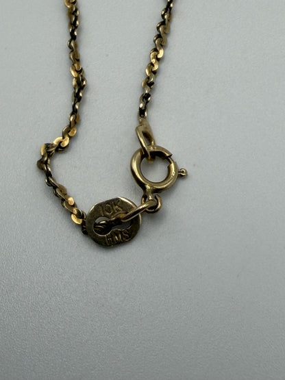 14K Gold Israel Aragot Silhouette Harp King David's Coin Pendant Necklace