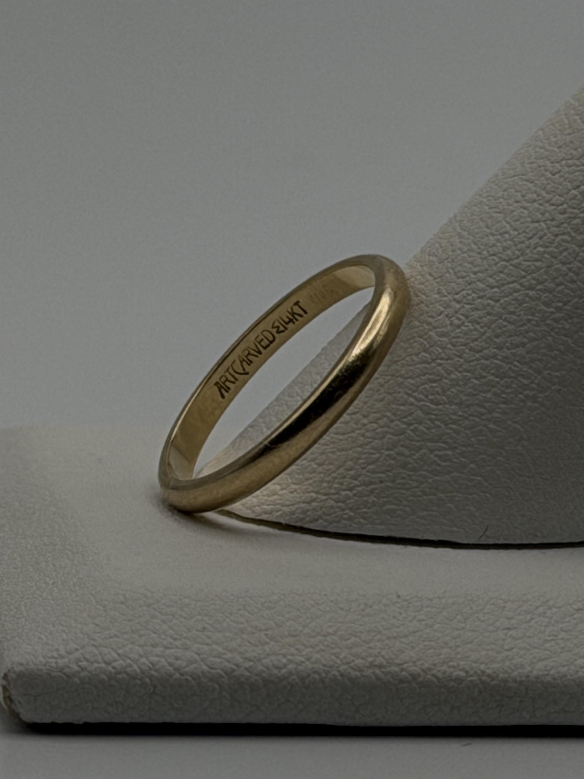 14k Yellow Gold JR Wood 2mm Wedding Band Comfort Fit Wedding Ring Anniversary