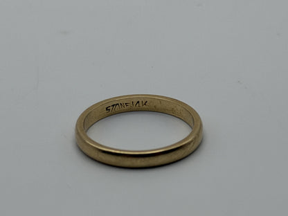 14k Yellow Gold Wedding Band Comfort Fit Wedding Ring. Anniversary Band.
