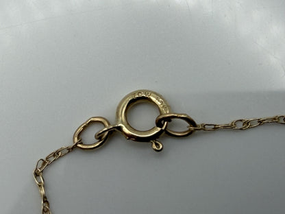 10k Gold Diamond & Blue Sapphire Heart Love Pendant 18" Chain Necklace