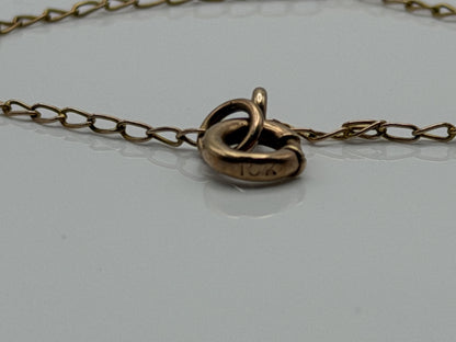 10k Vintage Gold Heart Diamond Love Pendant Necklace Dainty Chain