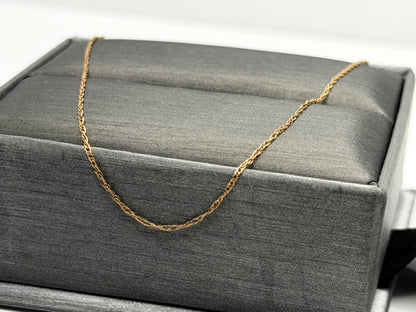 10k Yellow Gold Necklace Delicate Minimalist Layering Chain 16"