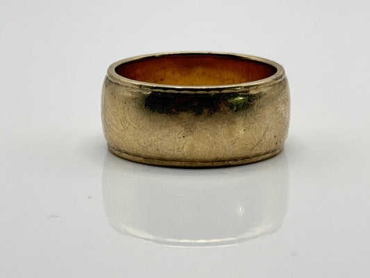 Vintage 14k Yellow Gold 7gr Wide Cigar Wedding Band Ring Minimalist Ring