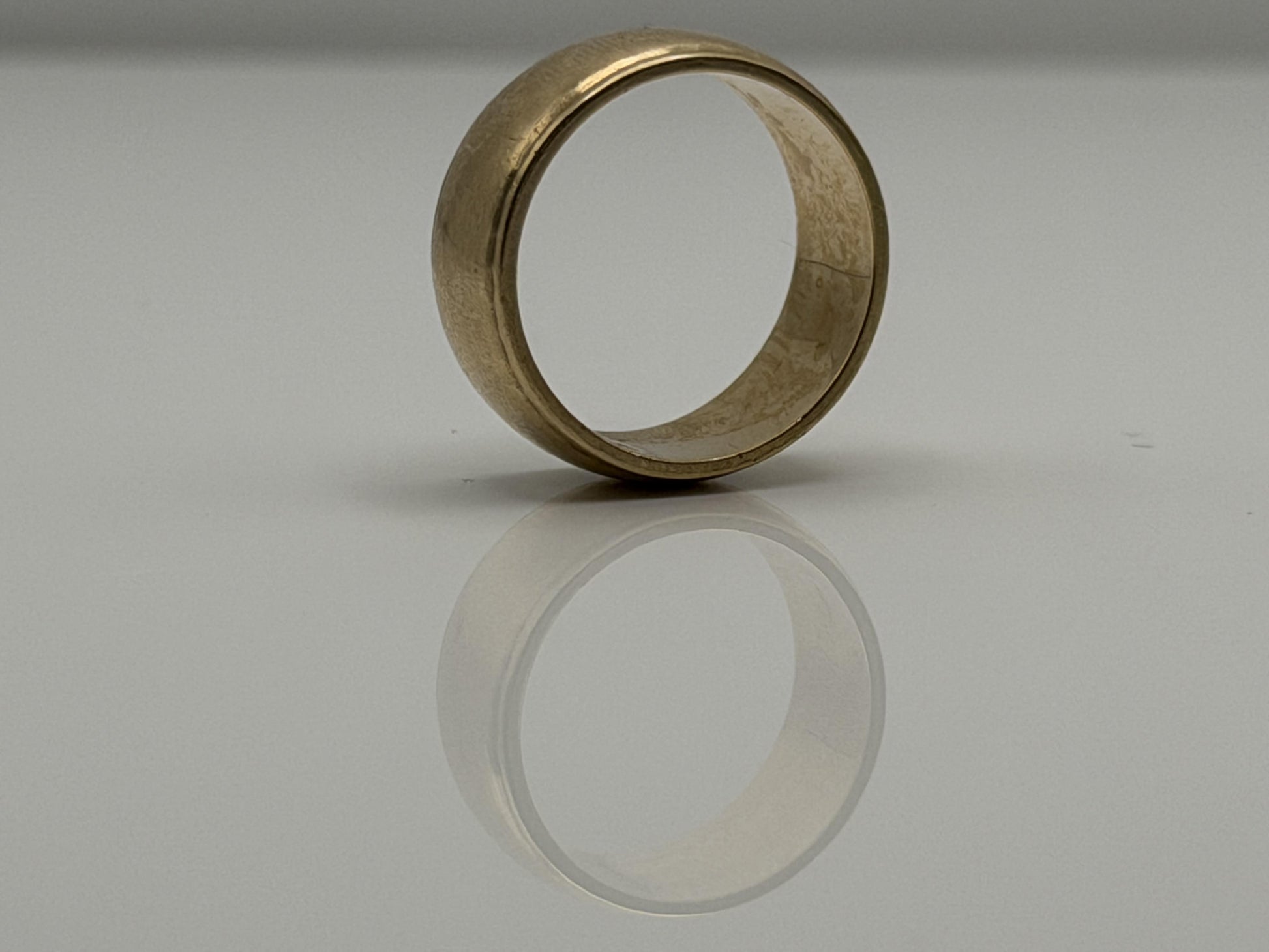 Vintage 14k Yellow Gold 7gr Wide Cigar Wedding Band Ring Minimalist Ring