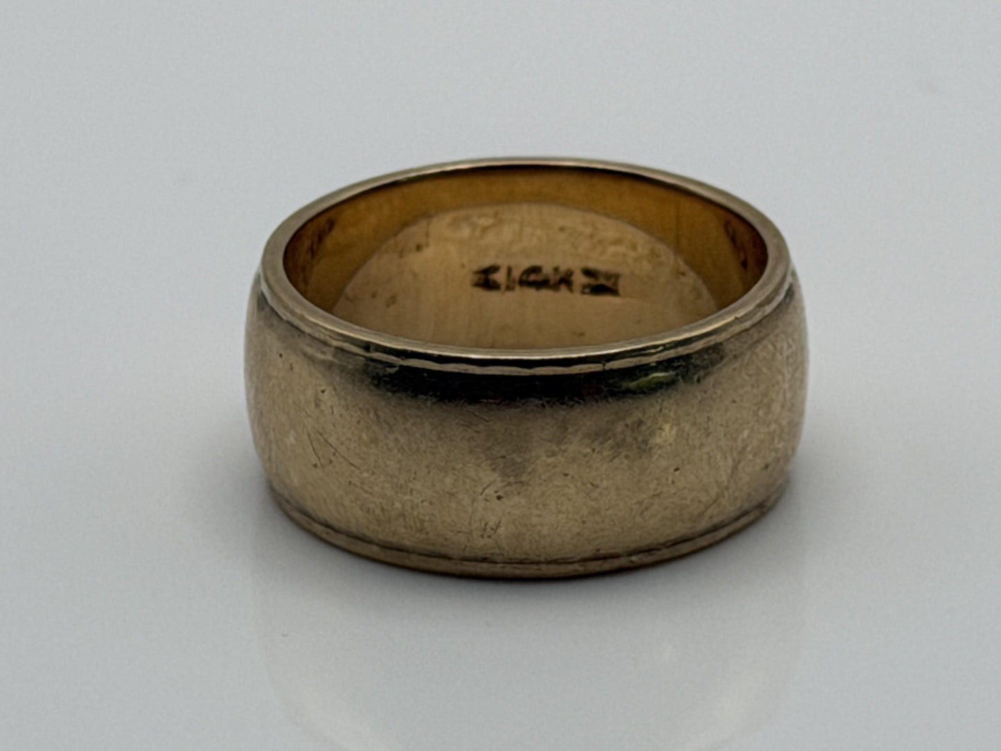 Vintage 14k Yellow Gold 7gr Wide Cigar Wedding Band Ring Minimalist Ring