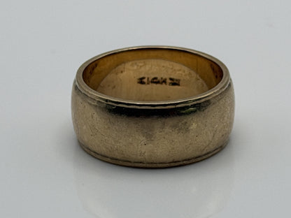 Vintage 14k Yellow Gold 7gr Wide Cigar Wedding Band Ring Minimalist Ring