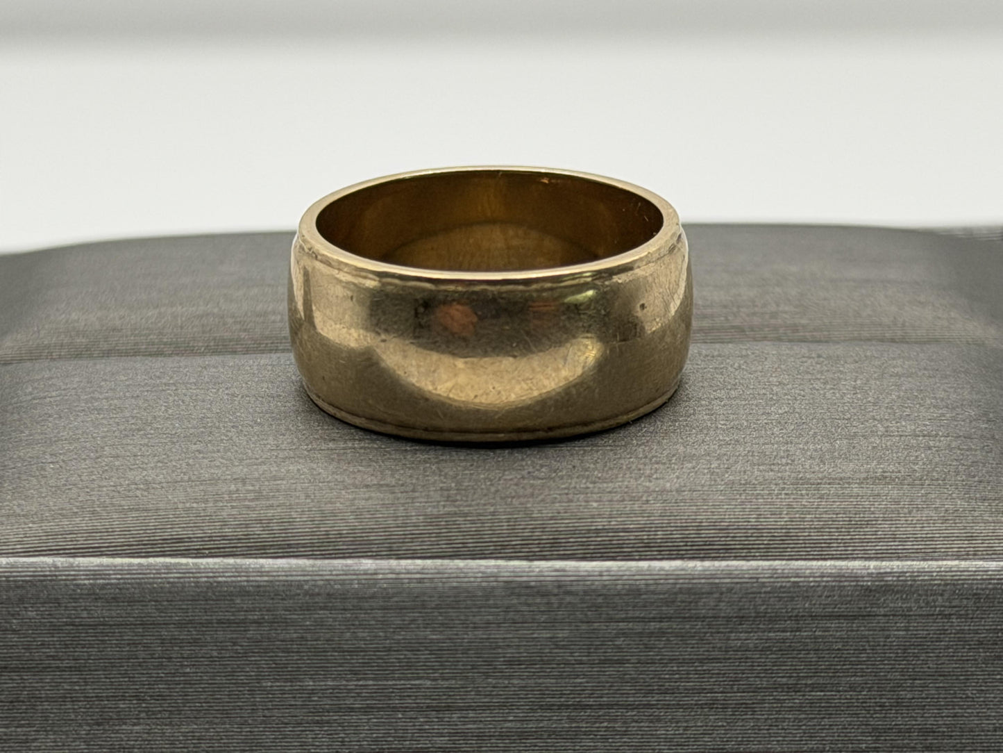 Vintage 14k Yellow Gold 7gr Wide Cigar Wedding Band Ring Minimalist Ring