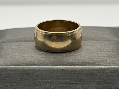 Vintage 14k Yellow Gold 7gr Wide Cigar Wedding Band Ring Minimalist Ring
