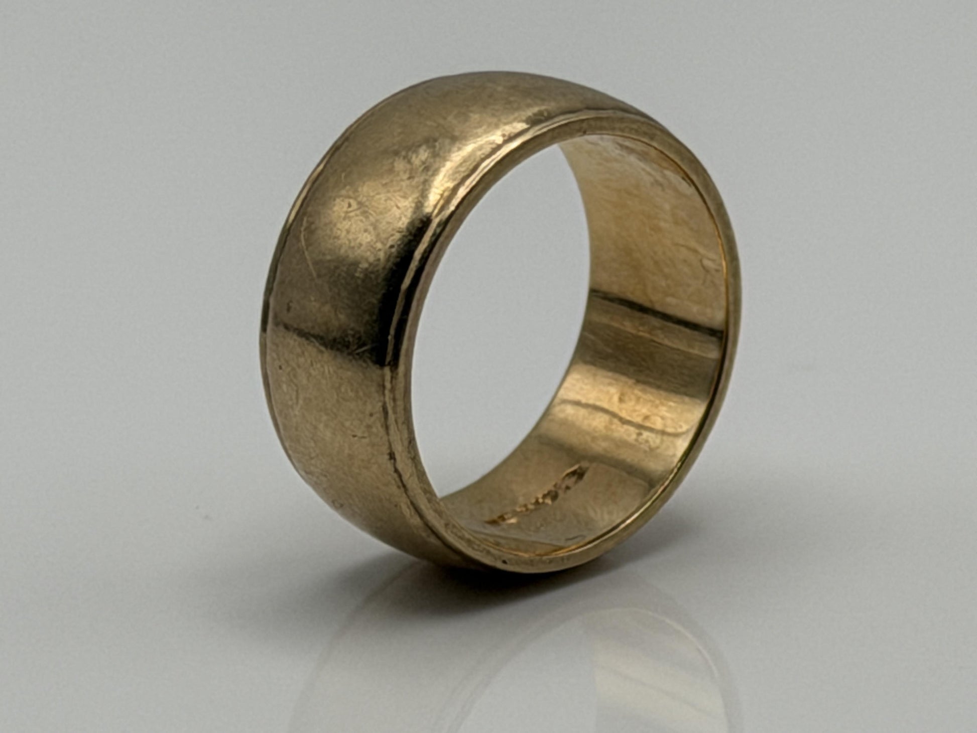 Vintage 14k Yellow Gold 7gr Wide Cigar Wedding Band Ring Minimalist Ring