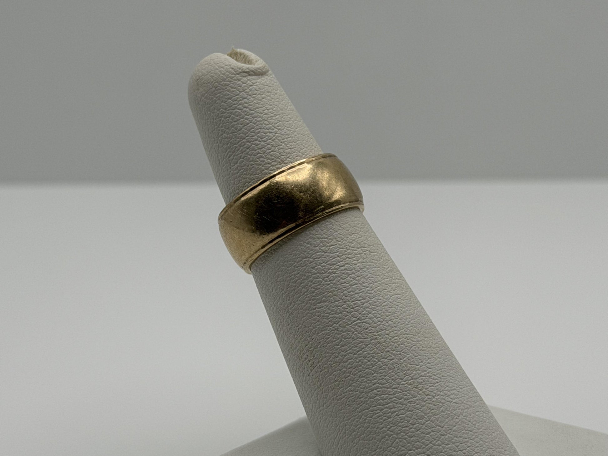 Vintage 14k Yellow Gold 7gr Wide Cigar Wedding Band Ring Minimalist Ring