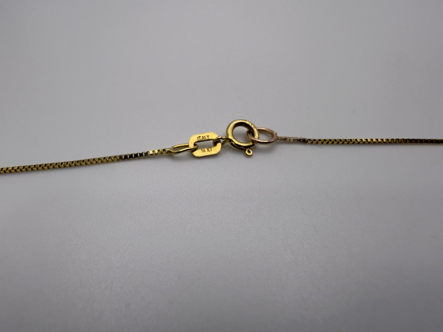 Gold 14k 1/2ct Real Diamond Solitare .50ct Italy Pendant Chain Box Necklace