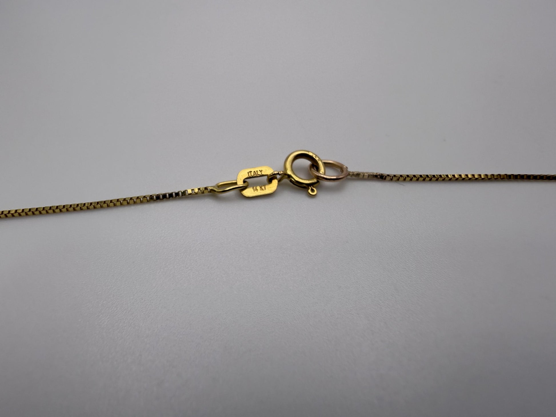 Gold 14k 1/2ct Real Diamond Solitare .50ct Italy Pendant Chain Box Necklace