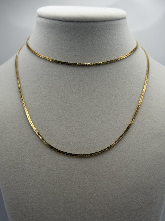 Heavy 14k Gold Flat 27" Italy Chain 9.3gr Chain Necklace