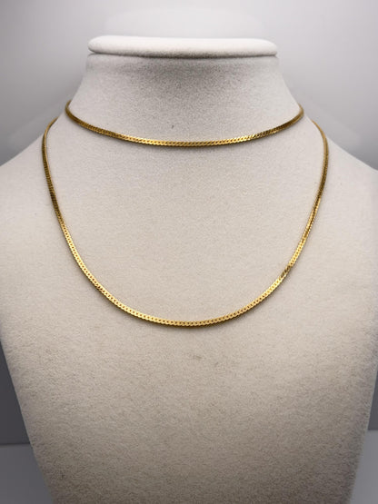 Heavy 14k Gold Flat 27" Italy Chain 9.3gr Chain Necklace