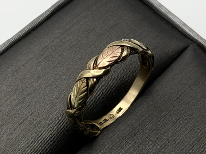 10k Black Hills Gold Vine Leaf Love Ring Wedding Band Anniversary Rose Gold