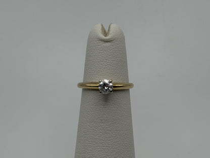 14k Yellow Gold Diamond Solitaire Ring. Promise Ring. 14k Engagement Ring.