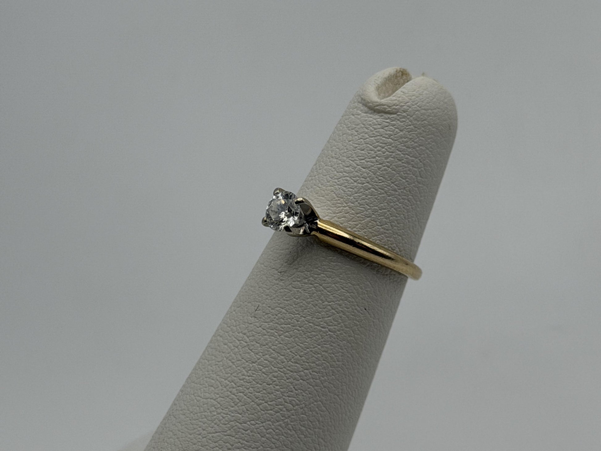 14k Yellow Gold Diamond Solitaire Ring. Promise Ring. 14k Engagement Ring.
