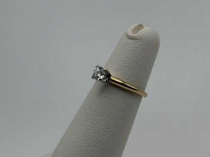 14k Yellow Gold Diamond Solitaire Ring. Promise Ring. 14k Engagement Ring.