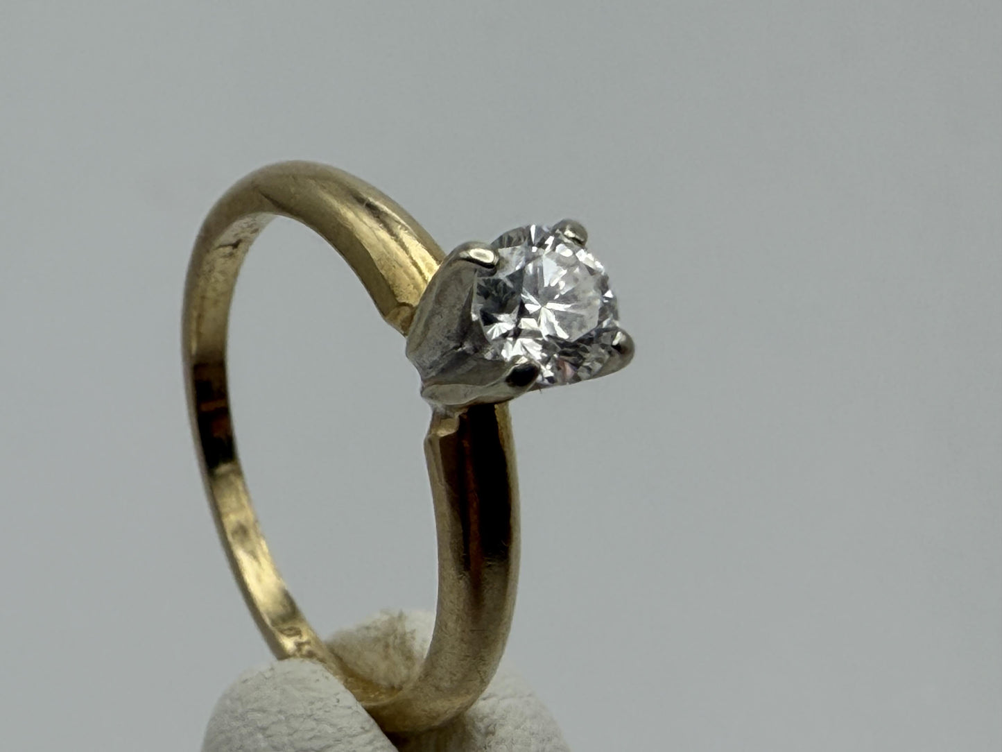14k Yellow Gold Diamond Solitaire Ring. Promise Ring. 14k Engagement Ring.