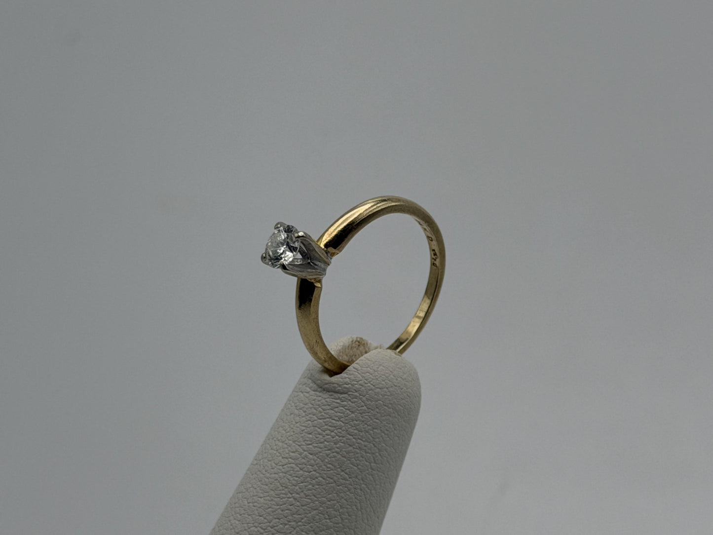 14k Yellow Gold Diamond Solitaire Ring. Promise Ring. 14k Engagement Ring.
