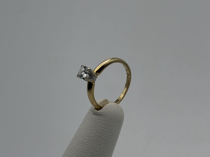 14k Yellow Gold Diamond Solitaire Ring. Promise Ring. 14k Engagement Ring.