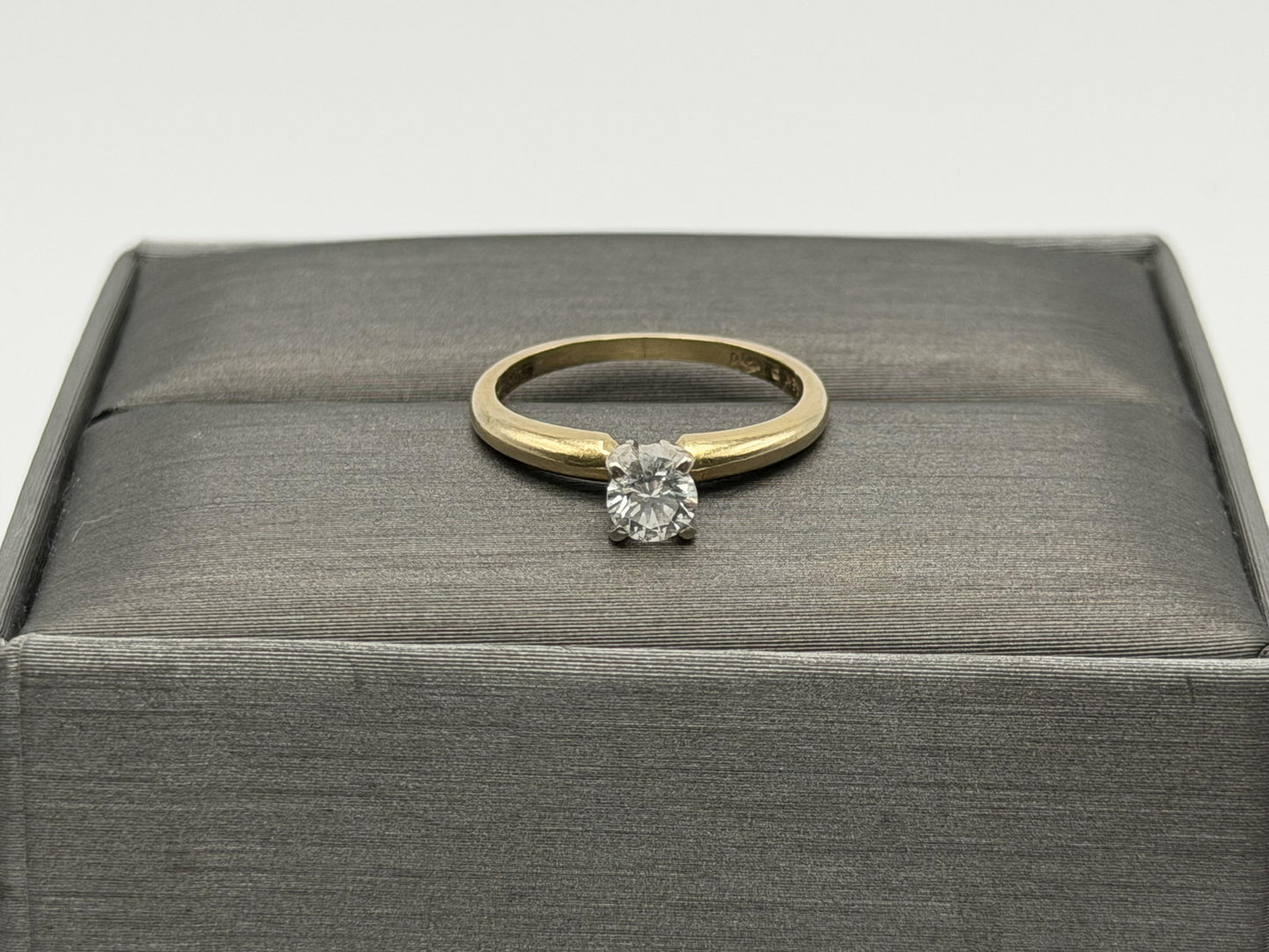 14k Yellow Gold Diamond Solitaire Ring. Promise Ring. 14k Engagement Ring.
