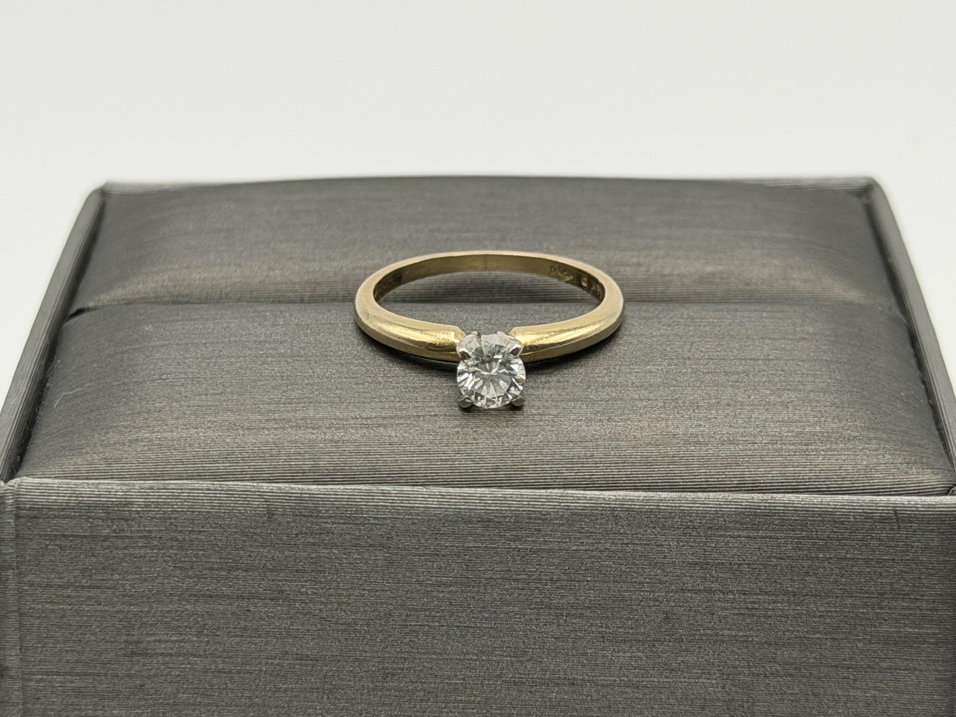 14k Yellow Gold Diamond Solitaire Ring. Promise Ring. 14k Engagement Ring.