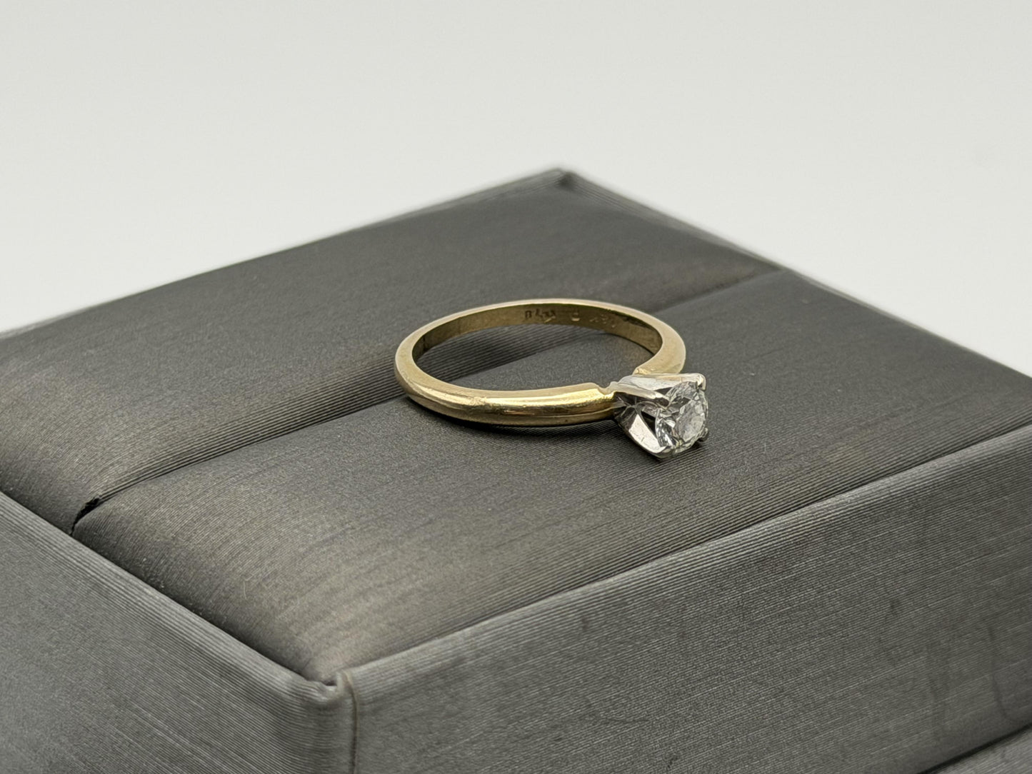 14k Yellow Gold Diamond Solitaire Ring. Promise Ring. 14k Engagement Ring.