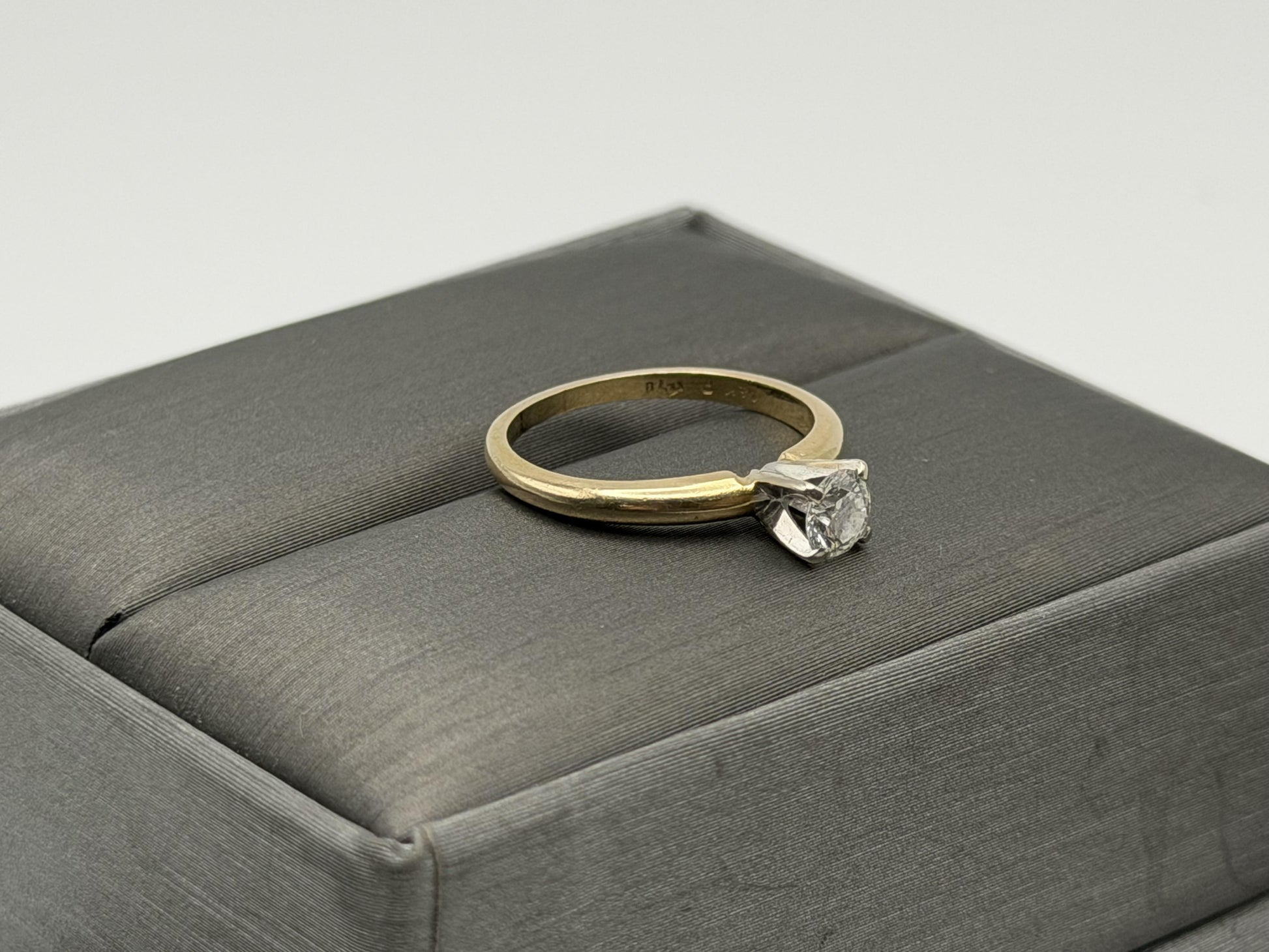14k Yellow Gold Diamond Solitaire Ring. Promise Ring. 14k Engagement Ring.