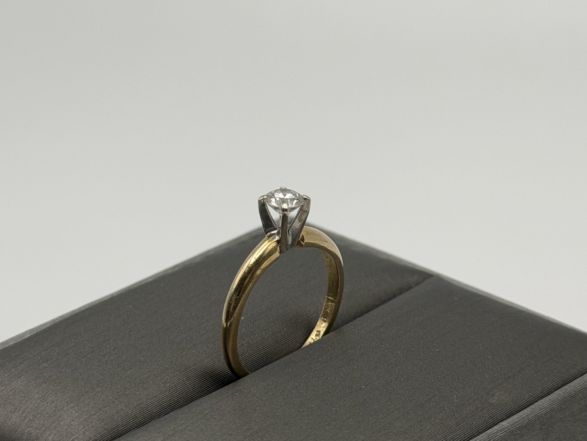 14k Yellow Gold Diamond Solitaire Ring. Promise Ring. 14k Engagement Ring.