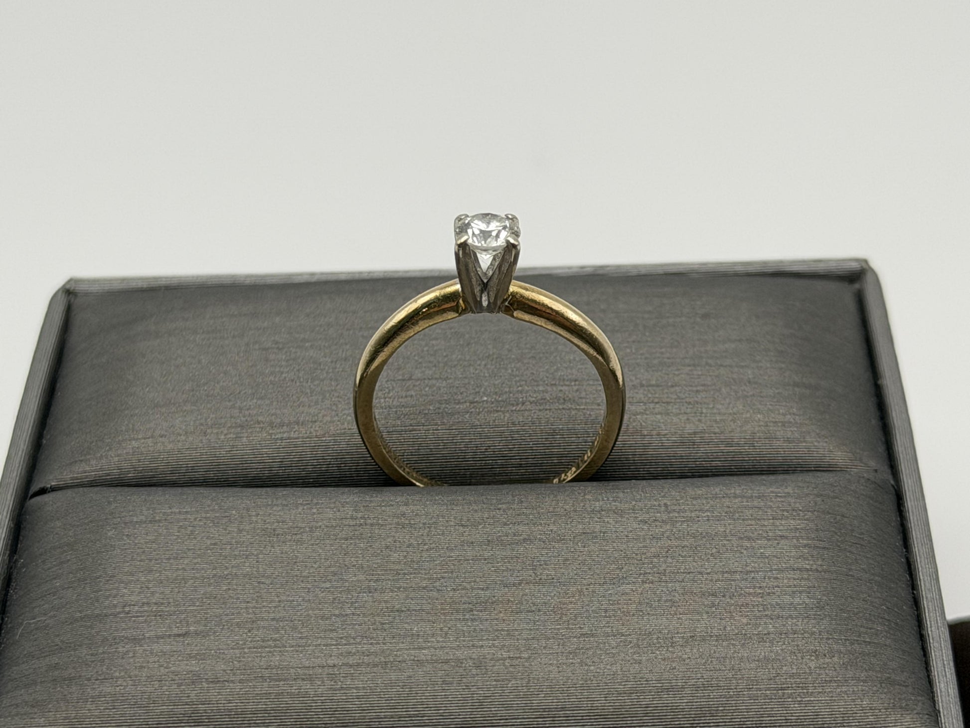14k Yellow Gold Diamond Solitaire Ring. Promise Ring. 14k Engagement Ring.