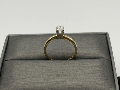 14k Yellow Gold Diamond Solitaire Ring. Promise Ring. 14k Engagement Ring.