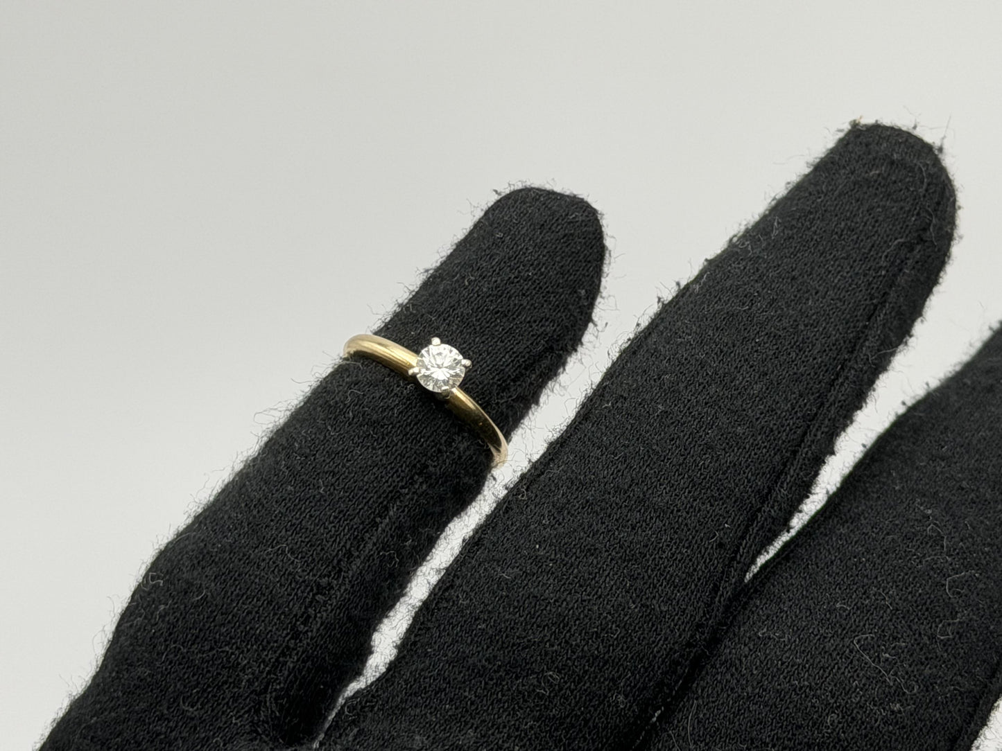 14k Yellow Gold Diamond Solitaire Ring. Promise Ring. 14k Engagement Ring.