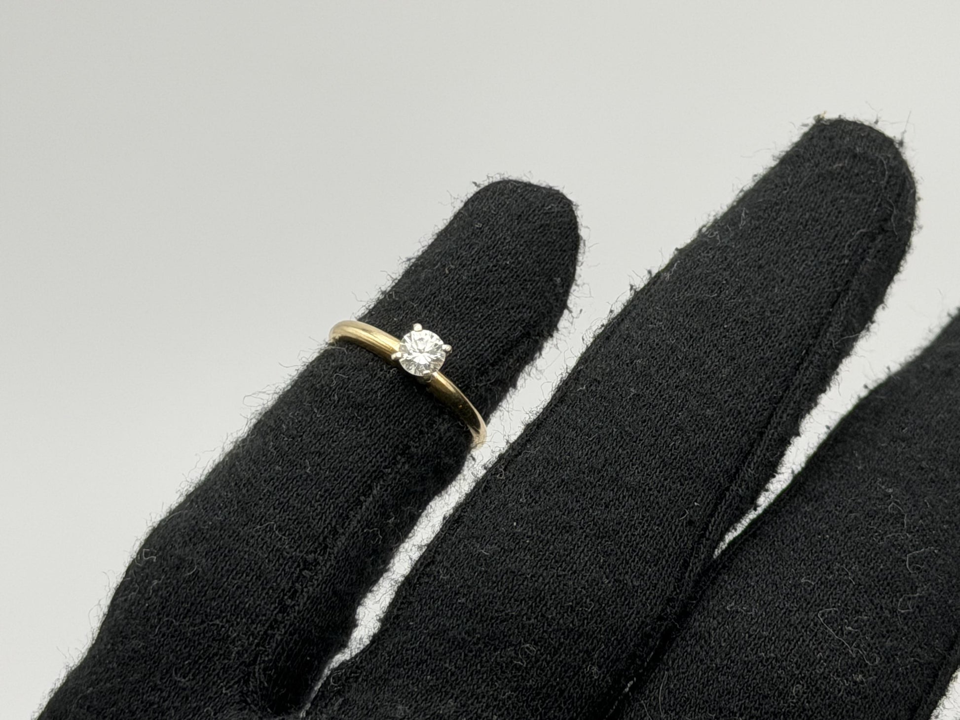 14k Yellow Gold Diamond Solitaire Ring. Promise Ring. 14k Engagement Ring.