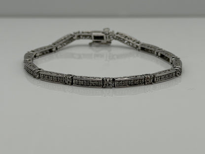 14k Heavy 7.9 gram Diamond Bracelet 7" Tennis Style Solid Gold Bracelet